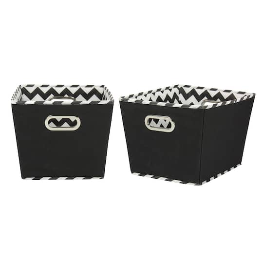 Household Essentials Chevron Fabric Tapered Storage Bins